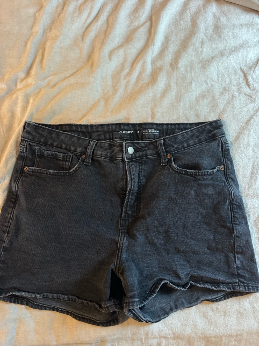 Old Navy Washed Black High-Rise Denim Shorts